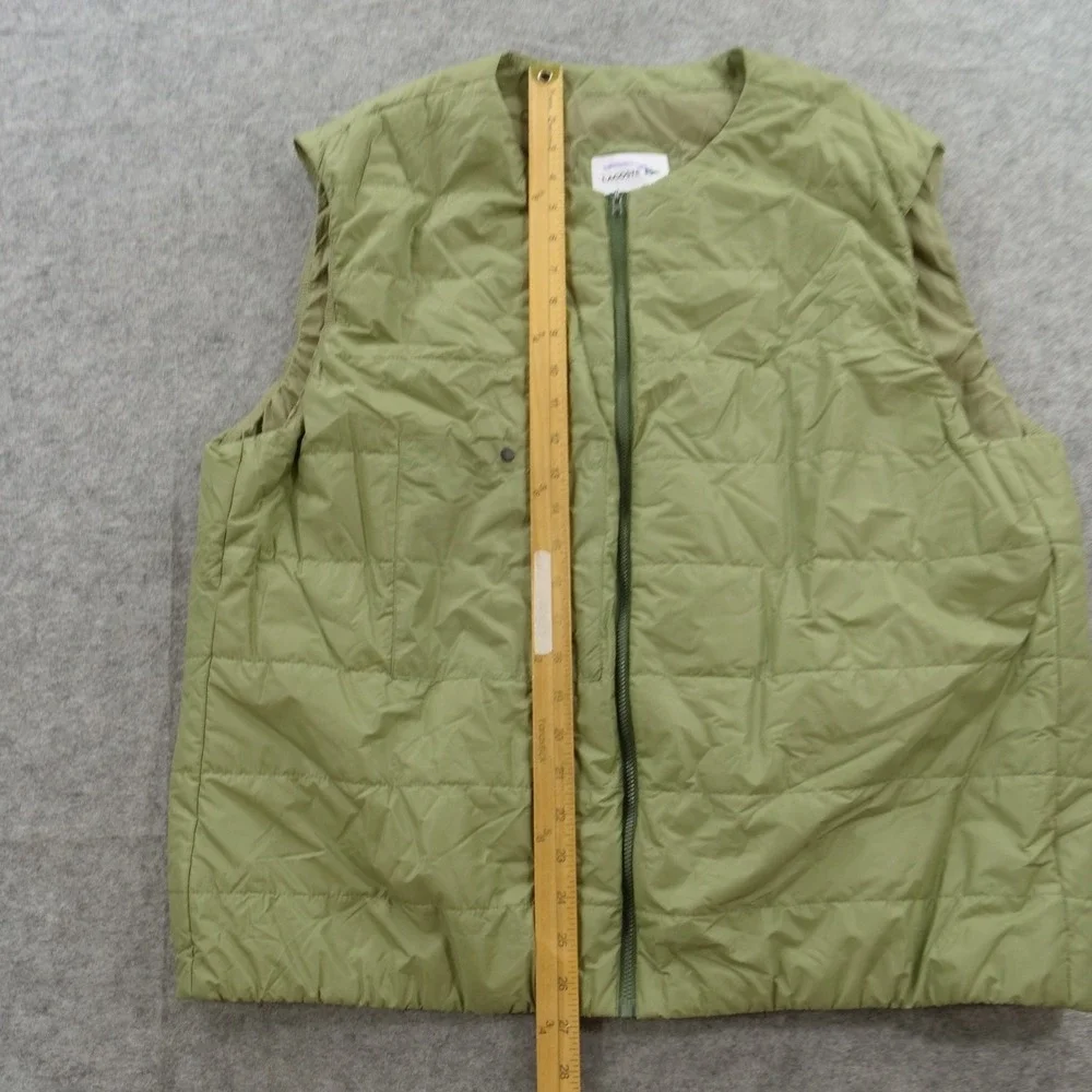 Lacoste Vest Jacket Mens 2XL XXL Green Full Zip Quilted Sleeveless